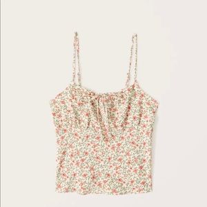 NWT cinch front delicate floral tank, cropped